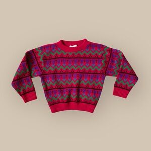 Vintage kids Patterned Knit Sweater